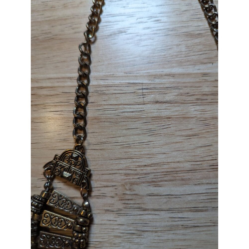 Statement piece Cleopatra style coin necklace Republic of france burnished gold - Picture 6 of 11